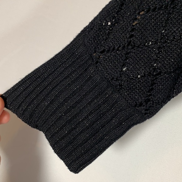 Addition Elle Black Sparkly Knit Sweater Top - Picture 3 of 7